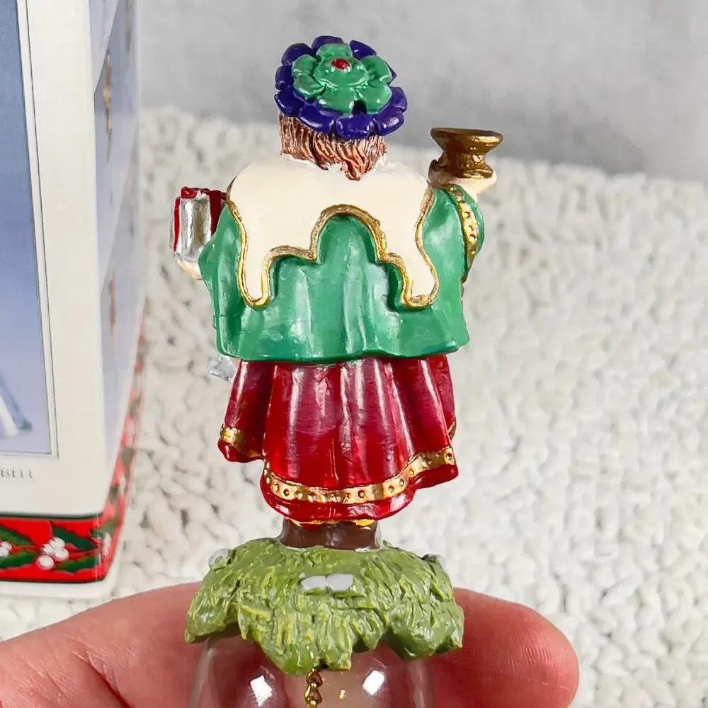Novelino Christmas Through The Ages Glass Bell Resin Topper 1992 Elizabethan